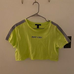 Forever 21 Neon Cropped Shirt Size Large